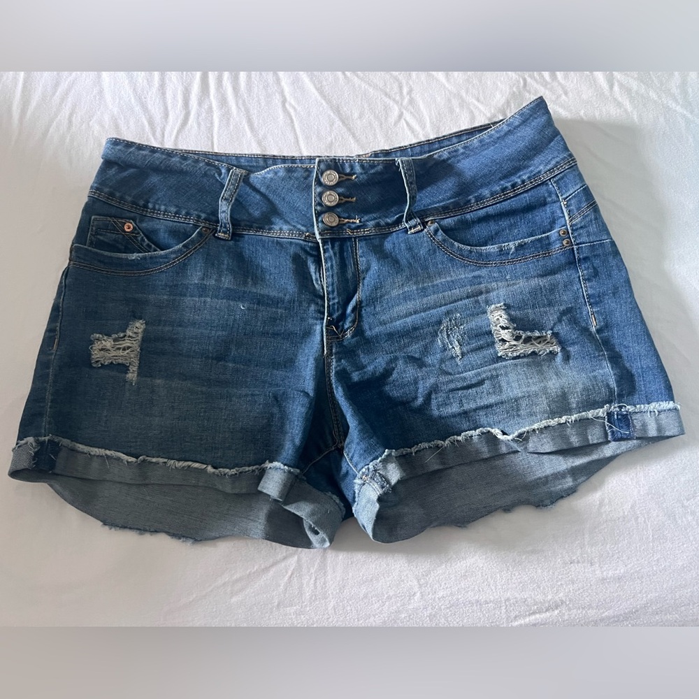 YMI Distressed Blue Jean Shorts Size 11/30